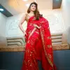 Scarlet Red Sequin & Zari Saree