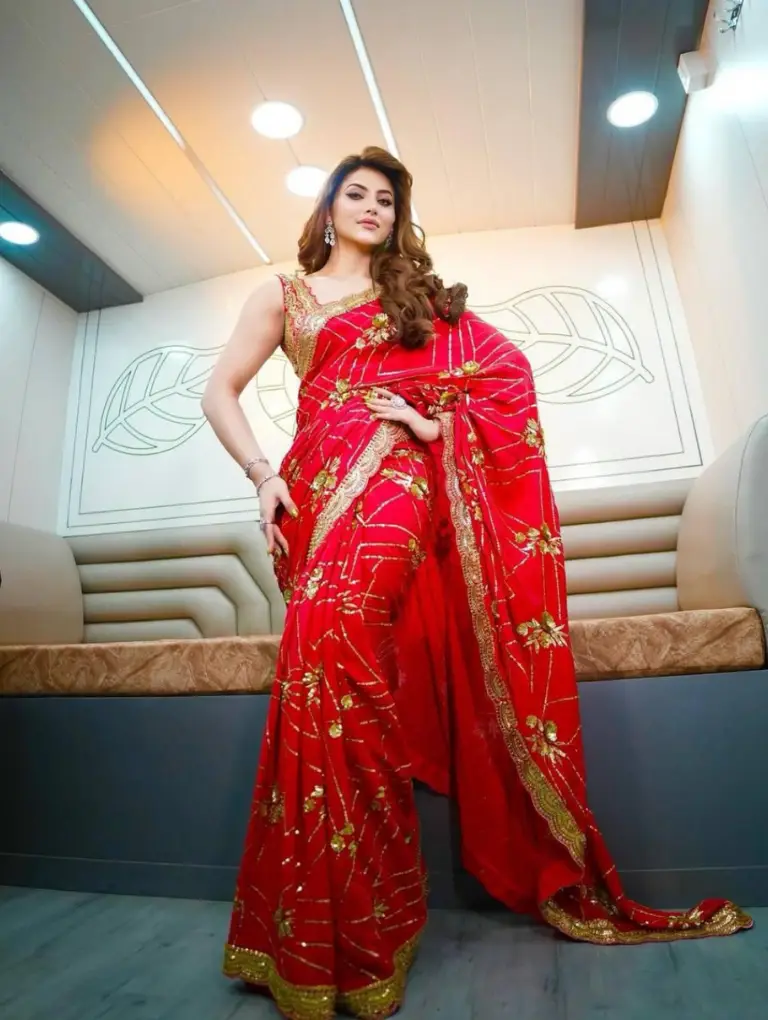 Scarlet Red Sequin & Zari Saree